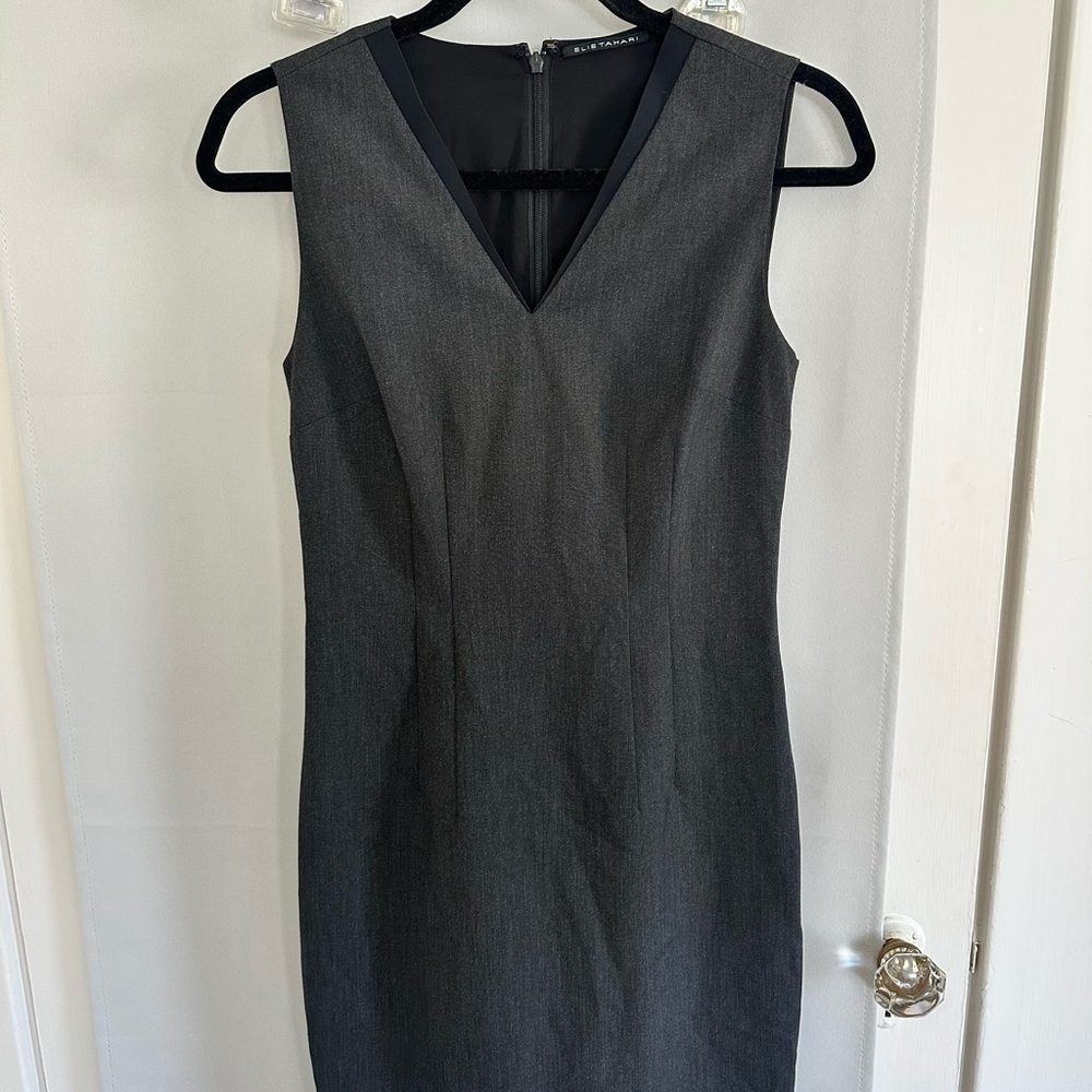 Elie Tahari Charcoal Sleeveless Mini Dress